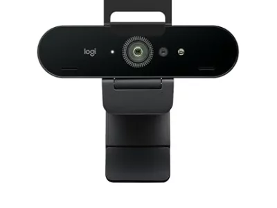 Logitech Brio 4K Webcam, Ultra 4K HD Video Calling, Noise-Canceling mic, HD Auto Light Correction, Wide Field of View, Works