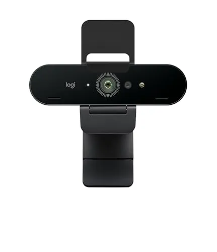 Logitech Brio 4K Webcam, Ultra 4K HD Video Calling, Noise-Canceling mic, HD Auto Light Correction, Wide Field of View, Works