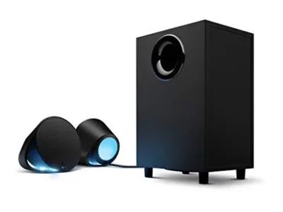 Logitech G560 PC Gaming Speaker System with 7.1 DTS:X Ultra Surround Sound, Game based LIGHTSYNC RGB, Two Speakers and