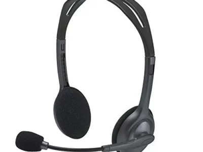 Logitech H111 Wired Headset, Stereo Headphones with Noise-Cancelling Microphone, 3.5 mm Audio Jack,