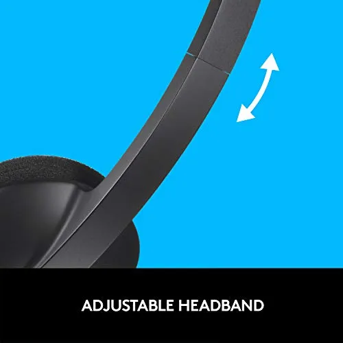 Logitech USB Headset H340, Stereo, USB Headset for Windows and Mac - Black headset - alternate view