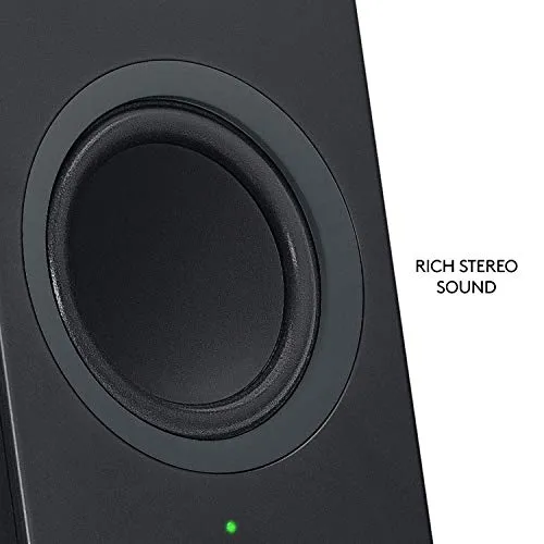 Logitech Z207 2.0 Multi Device Stereo Speaker (Black), 9.5" x 3.5" x 4.9&Quot; computer speaker - in use