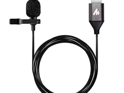 MAONO USB Lavalier Microphone, 192KHZ/24BIT Plug & Play Omnidirectional Lapel Shirt Collar Clip on Mic for PC, Computer,