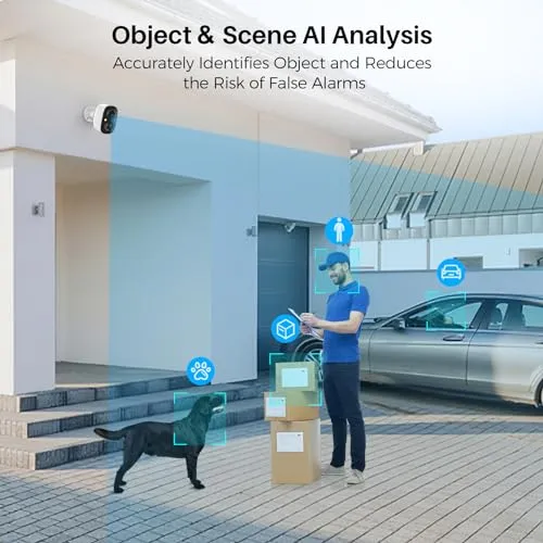 MaxiViz Security Cameras Wireless Outdoor, Battery Powered Cameras for Home Security Indoor/Outdoor with AI Motion
