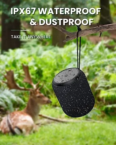 NOTABRICK Bluetooth Speakers,Portable Wireless Speaker with 15W Stereo Sound, Active Extra Bass, IPX6 Waterproof Shower