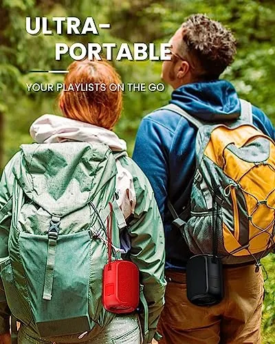 NOTABRICK Bluetooth Speakers,Portable Wireless Speaker with 15W Stereo Sound, Active Extra Bass, IPX6 Waterproof Shower