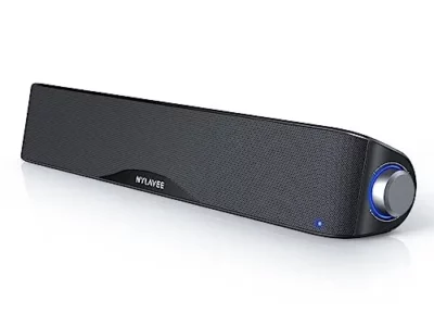 Nylavee Computer Speakers, HiFi Sound Quality Computer Sound Bar, USB Powered PC Speakers, Bluetooth 5.0 and 3.5mm Aux-in