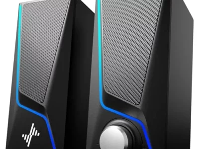 Nylavee Computer Speakers, PC Speakers with 6 Lighting Modes, USB Powered Computer Speakers for Desktop Monitor with 2