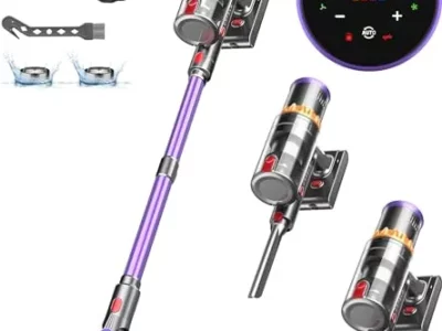 ORFELD Cordless Vacuum Cleaner, 40Kpa/500W Stick Vacuum with Smart Display, Up to 60Mins Runtime Vacuum Cleaner for Home,