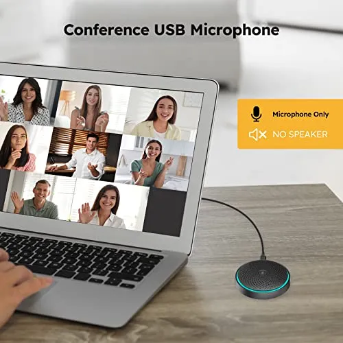 Oriveegyo Conference USB Microphone for Computer PC Laptop, Desktop Omnidirectional Condenser Microphone with Mute