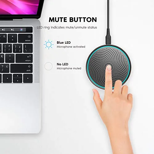 Oriveegyo Conference USB Microphone for Computer PC Laptop, Desktop Omnidirectional Condenser Microphone with Mute