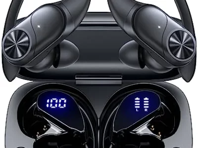 PocBuds Bluetooth Headphones Wireless Earbuds 80hrs Playtime Wireless Charging Case Digital Display Sports Ear buds with