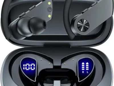 PocBuds Earbuds 110H Playtime Bluetooth Headphones Wireless Earbuds with 2200mAh Charging Case Dual LED Display Ear Buds