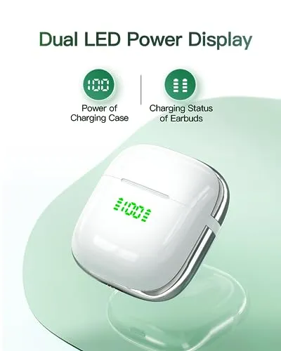 PocBuds Earbuds 72Hrs Playback Wireless Earbuds Bluetooth Headphones with LED Power Display Charging Case Ear buds IPX7