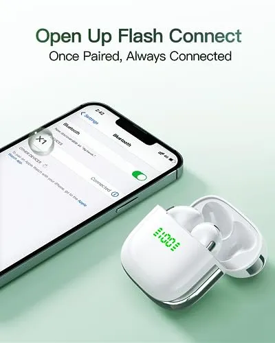 PocBuds Earbuds 72Hrs Playback Wireless Earbuds Bluetooth Headphones with LED Power Display Charging Case Ear buds IPX7