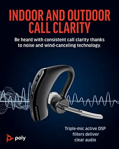 Poly Voyager Legend Wireless Headset (Plantronics) - Single-Ear via Bluetooth w/Noise-Canceling Mic - Voice Controls - Mute