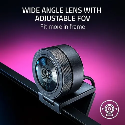 Razer Kiyo Pro Streaming Webcam: Full HD 1080p 60FPS - Adaptive Light Sensor - HDR-Enabled - Wide-Angle Lens with Adjustable