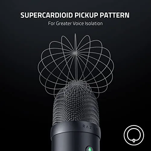 Razer Seiren V2 X USB Condenser Microphone for Streaming and Gaming on PC: Supercardioid Pickup Pattern - Integrated Digital