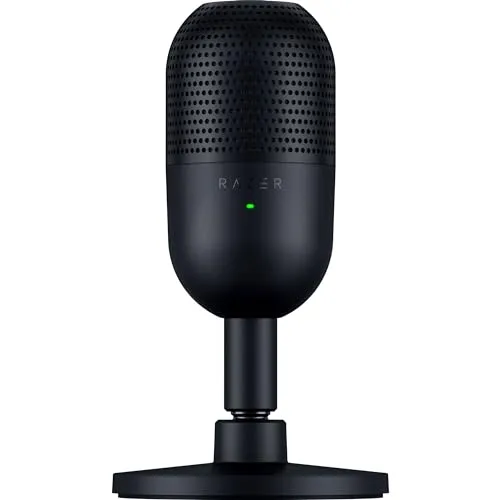 Razer Seiren V3 Mini USB Microphone: Condenser Mic - Supercardioid Pickup Pattern - Tap-to-Mute Sensor with LED Indicator -