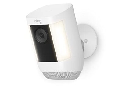 Ring Spotlight Cam Pro, Battery | 3D Motion Detection, Two-Way Talk with Audio+, and Dual-Band Wifi (2022 release) - White