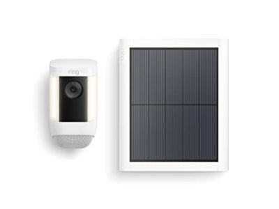 Ring Spotlight Cam Pro, Solar | 3D Motion Detection, Two-Way Talk with Audio+, and Dual-Band Wifi (2022 release) - White