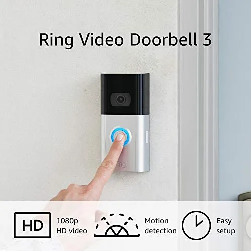 Ring Video Doorbell 3 – enhanced wifi, improved motion detection, easy installation security camera - alternate view