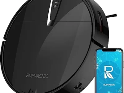ROPVACNIC Robot Vacuum Cleaner with 3000Pa Cyclone Suction, APP/Voice/Remote Control, Automatic Self-Charging Robotic