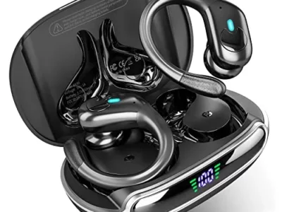 sajawass Wireless Earbuds Bluetooth Headphones 80Hrs Playback with LED Diaplay Wireless Charging Case Noise Cancelling Ear