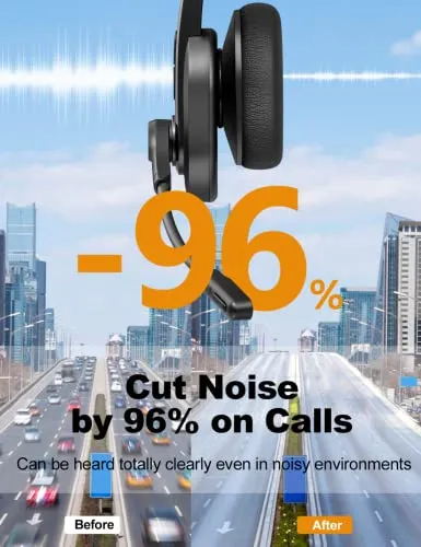 Sarevile Bluetooth Headset, Bluetooth Trucker Headset with Upgraded Microphone Noise Canceling for Trucker, Hand Free