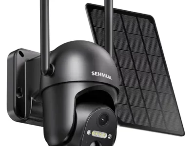 SEHMUA Solar Security Cameras Wireless Outdoor, 2K 360° View Battery Powered Outdoor Camera, WiFi Home Security with