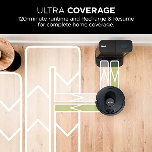 Shark AV2501S AI Ultra Robot Vacuum, with Matrix Clean, Home Mapping, 30-Day Capacity HEPA Bagless Self Empty Base, Perfect