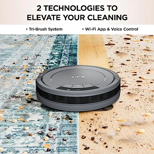 Shark AV753 ION Robot Vacuum, Tri-Brush System, Wifi Connected, 120 Min Runtime, Works with Alexa, Multi Surface Cleaning,