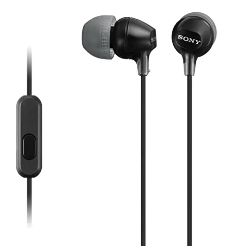 Sony MDREX15AP In-Ear Earbud Headphones with Mic, Black (MDREX15AP/B) earbuds