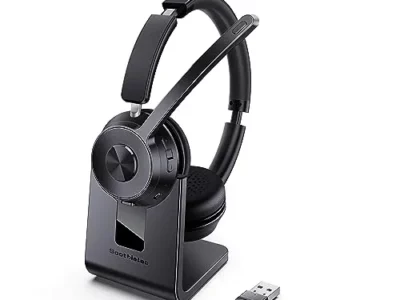 Soothielec (Upgraded Version) Wireless Headset, Bluetooth Headset with Noise Cancelling Microphone, Best Headset with Mic