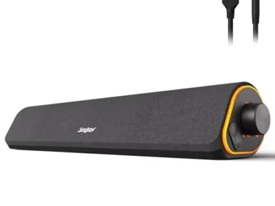 SOULION R50 Bluetooth Computer Speakers, 3.5mm PC Sound Bar for Desktop Monitor, Wired USB Powered & Colorful RGB Lights