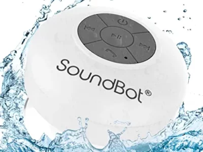 Soundbot SB510 HD Water Resistant Bluetooth Shower Speaker, Handsfree Portable Speakerphone with Built-in Mic, 6hrs of