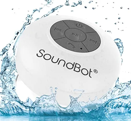 Soundbot SB510 HD Water Resistant Bluetooth Shower Speaker, Handsfree Portable Speakerphone with Built-in Mic, 6hrs of
