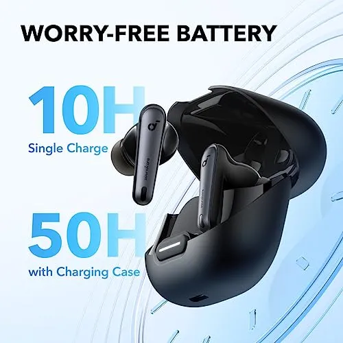 soundcore by Anker Liberty 4 NC Wireless Earbuds, 98.5% Noise Reduction, Adaptive Noise Cancelling to Ears and Environment,