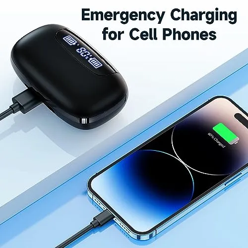 TAGRY Bluetooth Headphones Wireless Earbuds 120H Playtime Ear Buds IPX7 Waterproof Earphones Digital Power Display Headsets