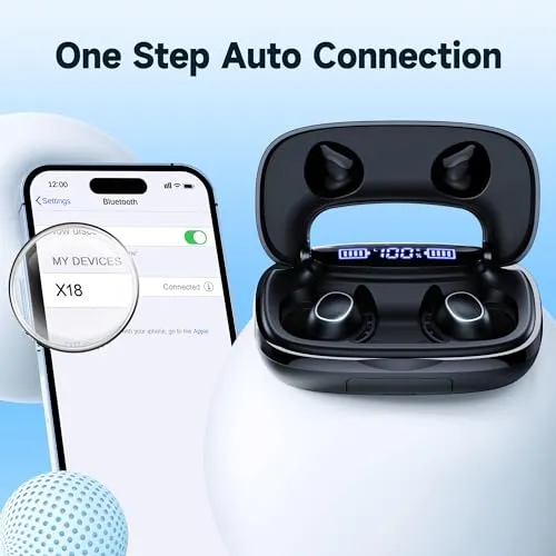 TAGRY Bluetooth Headphones Wireless Earbuds 120H Playtime Ear Buds IPX7 Waterproof Earphones Digital Power Display Headsets