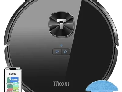 Tikom L9000 Robot Vacuum and Mop Combo, LiDAR Navigation, 4000Pa Robotic Vacuum Cleaner, Up to 150Mins, Smart Mapping, 14