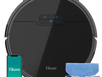Tikom Robot Vacuum and Mop, G8000 Robot Vacuum Cleaner, 2700Pa Strong Suction, Self-Charging, Good for Hard Floors, Black