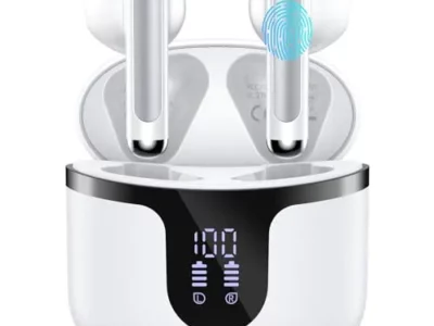 Tiuieyin Wireless Earbuds Bluetooth Headphones 5.3 with Dual LED Power Display Charging Case HiFi Stereo Bass IPX7