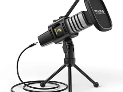 TONOR USB Microphone, Cardioid Condenser Mic with Tripod Stand, Pop Filter, Shock Mount, Compatible with Windows, MacOS,