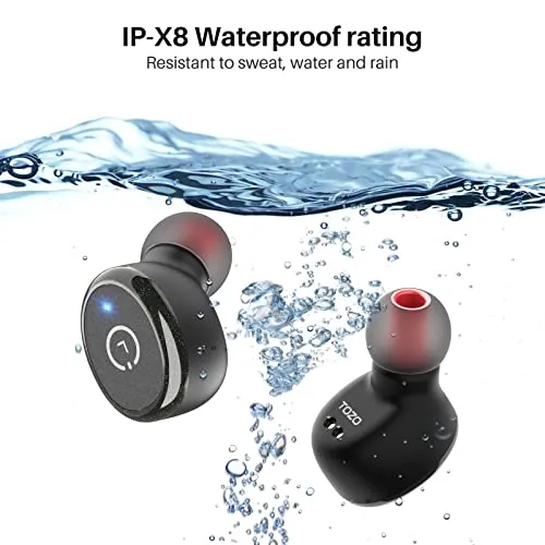 TOZO T10 Bluetooth 5.3 Wireless Earbuds with Wireless Charging Case IPX8 Waterproof Stereo Headphones in Ear Built in Mic