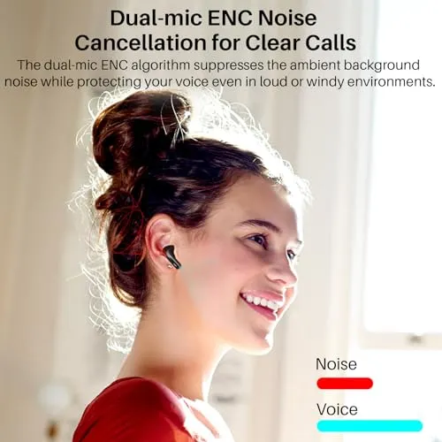 TOZO T20 Wireless Earbuds Bluetooth Headphones 48.5 Hrs Playtime with LED Digital Display, IPX8 Waterproof, Dual Mic Call