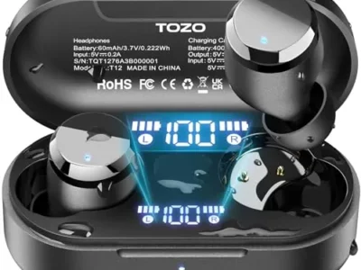 TOZO Tonal Dots (T12) Wireless Earbuds Bluetooth 5.3 Headphones Built-in ENC Noise Cancelling Mic, 55 Hrs Playtime App