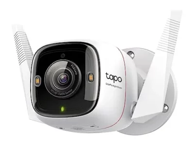 TP-Link ColorPro Wi-Fi Outdoor Camera | Plug-in | Daylight Clarity at Night | 2K QHD | Person/Pet/Vehicle Detection |