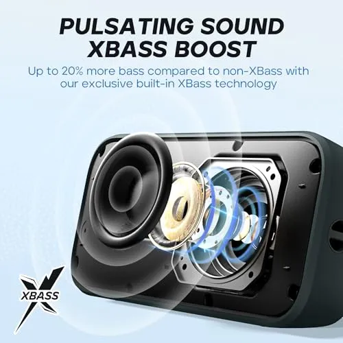 Tribit StormBox Flow Bluetooth Speaker, Portable Speaker with XBass, 30H Playtime Wireless Speaker, IP67 Waterproof,