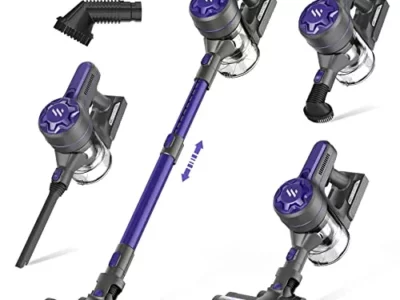 Tvwio Vacuum Cleaner Cordless Vacuum Cleaner,Stick Vacuum Cleaner with Powerful Suction,Rechargeable Vacuum 2200mAh Battery